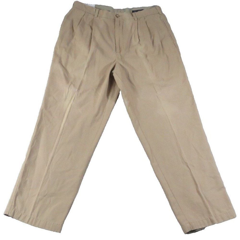 NWT Daniel Cremieux Men 36x29 Khaki Dress Pant 100 Cotton Pleated French Riviera